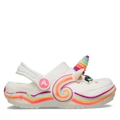 Buty dla dziewczynek - Klapki Crocs Toddler Crocs Iam Unicorn Lights Classic Clog 212508 Biały - miniaturka - grafika 1