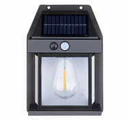 Lampy ogrodowe - LAMPA SŁONECZNA LED ZEWNĘTRZNA kinkiet ZMIERZCH CZUJNIK RUCHU - miniaturka - grafika 1
