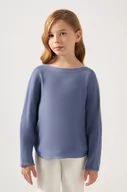 Swetry dla dziewczynek - Mayoral sweter dziecięcy kolor granatowy lekki - miniaturka - grafika 1