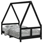 Łóżeczka i kojce - Rama łóżka dziecięcego, czarna, 80x160 cm, drewno sosnowe Lumarko! - miniaturka - grafika 1