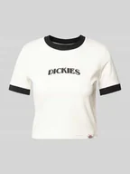 Koszulki i topy damskie - T-shirt krótki z nadrukiem z logo - miniaturka - grafika 1