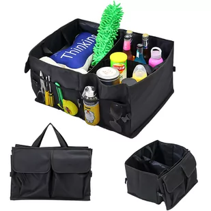 Organizer samochodowy torba do bagażnika auta kufer XXL 6 kieszeni na telefon książkę napoje chusteczki Czarny - Części i akcesoria do laptopów - miniaturka - grafika 1