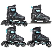 Rolki - Rolki Łyżwy 4w1 Croxer Optima Black/Mint 35-38 - miniaturka - grafika 1