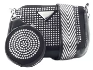 Torebki damskie - TOREBKA DAMSKA NERKA BAG KOPERTÓWKA Z PORTFELIKIEM CEKINY SREBRNE - miniaturka - grafika 1