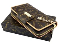 Portfele - Portfel damski podwójny na zamek duży organizer - miniaturka - grafika 1