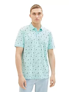 TOM TAILOR Denim Męska koszulka polo, 1036404, 31913-Blue Black Mini Palm Paisley, L, 31913 - Blue Black Mini Palm Paisley, L - Koszulki męskie - miniaturka - grafika 1