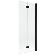 Parawany nawannowe - Mexen Mist parawan nawannowy 2-skrzydłowy prawy 80 x 150 cm, transparent, czarny - 8A9-080-002-70-00-P - miniaturka - grafika 1