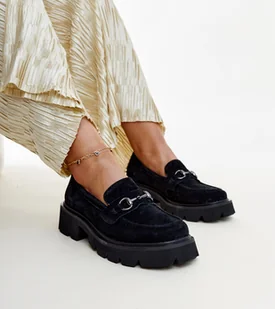 Czarne skórzane mokasyny Vinceza - VINCEZA - Mokasyny damskie - miniaturka - grafika 1