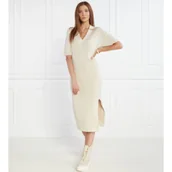 Sukienki - Tommy Hilfiger Sukienka OPEN POLO BLOUSSON SS | z dodatkiem jedwabiu - miniaturka - grafika 1