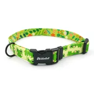 Obroże dla psów - Obroża dla Psa Regulowana Zielone Żabki Psiakrew, wąska 2 cm, dla mniejszych psów i szczeniaków, okucia czarne-L 34-44 cm - miniaturka - grafika 1