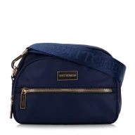 Torebki damskie - Damska torebka dwukomorowa z nylonu granatowa - miniaturka - grafika 1