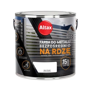 Farba antykorozyjna Na Rdzę 2.5 l półmat biały Altax - Farby do metalu - miniaturka - grafika 1