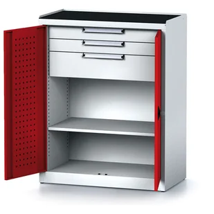 Alfa 3 Szafa warsztatowa MECHANIC, 1170 x 920 x 500 mm, 2 półki, 2 szuflady, czerwone drzwi 1262694 - Pozostałe wyposażenie warsztatu - miniaturka - grafika 1