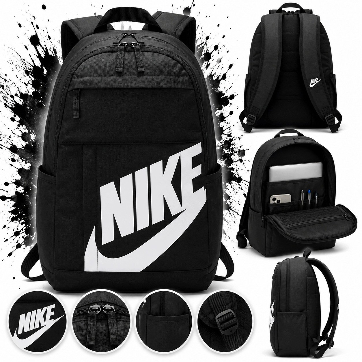 Plecak Szkolny Nike Sportowy Młodzieżowy Czarny Dla Chłopca Dziewczynki XXL