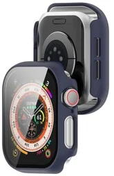 Bizon Etui ze szkłem do zegarka Case+Glass Watch do Apple Watch 10 46mm, ciemnoniebieskie - Akcesoria do smartwatchy - miniaturka - grafika 1