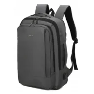 Torby na laptopy - Plecak Biznesowy Torba na Laptopa z USB Szary - miniaturka - grafika 1