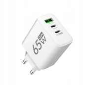 Akcesoria do tabletów i e-booków - Ładowarka SIECIOWA GaN 65W TELEFONU TABLETA 1xUSB-A QC3.0, 2xUSB-C PD33W - miniaturka - grafika 1