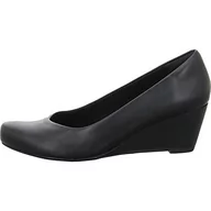 Sandały damskie - Clarks Sandały damskie z kwiatami, tulip, zamknięte, Czarny Black Leather, 42 EU - miniaturka - grafika 1