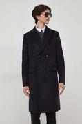 Płaszcze męskie - BOSS płaszcz wełniany kolor czarny przejściowy dwurzędowy - Boss - miniaturka - grafika 1
