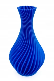 Wazon spiralny na suche kwiaty / LEGO - niebieski satyna, nietłukący 20cm - Wazony i flakony - miniaturka - grafika 1