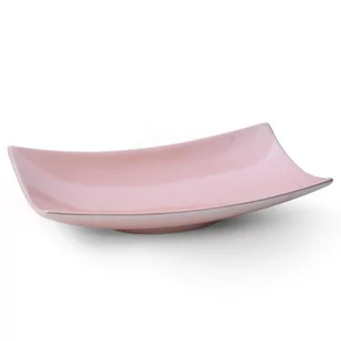 Patera ceramiczna Simona 1 20x20x11 różowa z perłowym połyskiem 01 Eurofirany - Tace i patery - miniaturka - grafika 1