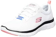 Sneakersy damskie - Skechers Damskie sneakersy Flex Appeal 4.0-Brilliant Vie, Biała siatka czarna różowa wykończenie, 41 EU - miniaturka - grafika 1