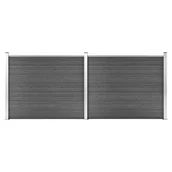 Ogrodzenia - vidaxl Zestaw ogrodzeniowy z WPC, 353x146 cm, czarny! 3070459 - miniaturka - grafika 1