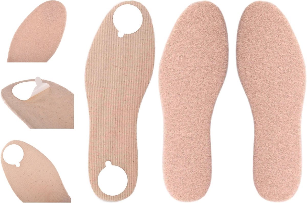 G11-52 Beżowe DLA DZIECKA Wkładki do butów BAMBUS FROTTE Wyściółki 24/25 - 16,3 cm