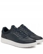 Półbuty męskie - TOMMY HILFIGER SNEAKERSY SZNUROWANE ZE SKÓRĄ GRANATOWE 40 JWH - miniaturka - grafika 1
