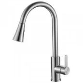 Baterie kuchenne - LAVEO BAB 269U BONA Bateria zlewozmywakowa stojąca z wylewką U Jednouchwytowa Sposób montażu: stojący Głowica: 35 mm Zasięg wylewki: 223 mm Wykończenie: stal - miniaturka - grafika 1