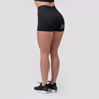 Spodnie sportowe damskie - NEBBIA Womens Intense Gold Print Shorts Black - grafika 1