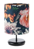 Lampy stojące - Czarna lampka nocna z abażurem w kwiaty - 5X S383 Lulox - miniaturka - grafika 1