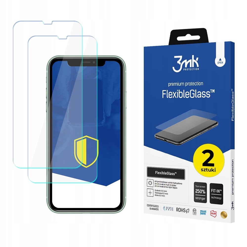 2x Szkło hybrydowe na ekran do Apple iPhone 11 - 3mk FlexibleGlass