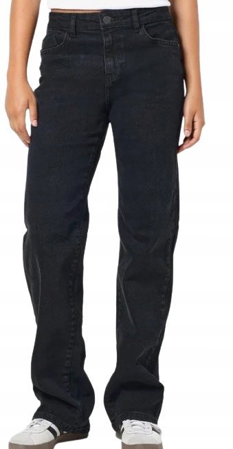 NOISY MAY CZARNE JEANSY RURKI Z PRZETARCIAMI ŚREDNI STAN 26/32 XQA