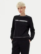 Bluzy damskie - KARL LAGERFELD Bluza A2W20066 Czarny Regular Fit - miniaturka - grafika 1