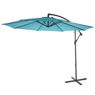 Parasole ogrodowe - Acerra parasol wspornikowy, parasol przeciwsłoneczny, Ø 3m uchylny, poliester/stal 11kg ~ turkusowo-niebieski bez stojaka - miniaturka - grafika 1