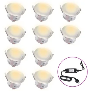 shumee Lampy najazdowe LED 10 szt. ciepłe białe światło - Lampy ogrodowe - miniaturka - grafika 1