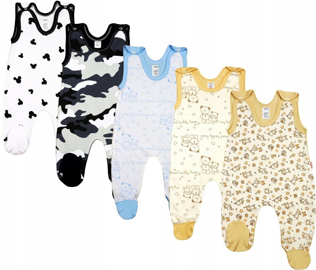 ŚPIOCHY Śpioszki bawełniane 5 PAK CH 68 KLEKLE