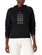 Bluzy damskie - Armani Exchange Bluza damska z kapturem, z długim rękawem, z logo na przodzie, czarna, bardzo mała - miniaturka - grafika 1