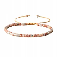 Bransoletki - Bransoletka Kamień Naturalny Czerwony Jaspis Sieciowy 2 x 4 mm Regulowany - miniaturka - grafika 1