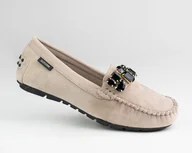 Mokasyny damskie - Mokasyny GD-FL 672 zamszowe z kamieniami slip on fango 36 - miniaturka - grafika 1