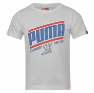 Bluzki damskie - PUMA t-shirt biała bluzka koszulka dziecięca 128 - miniaturka - grafika 1
