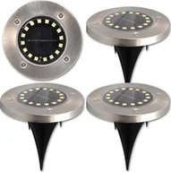 Lampy ogrodowe - Masterled 4xLampy LED solarne wbijane ogrodowe 16 SMD zimne - miniaturka - grafika 1