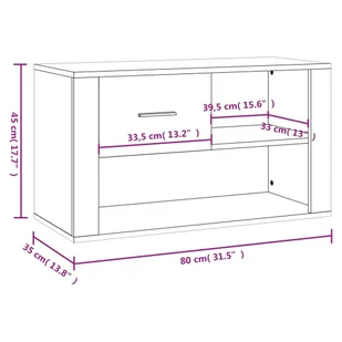 Szafka na buty, czarna, 80x35x45 cm, materiał drewnopochodny - Szafki na buty - miniaturka - grafika 10