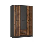 Szafy - Szafa 3D NUBS02 Nubi Meble Wójcik Old Style, Matera Ciemna - miniaturka - grafika 1