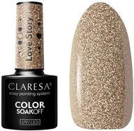 Lakiery hybrydowe - Claresa Lakier Hybrydowy Love Story 1 5G Złoty brokat Doskonałe krycie - miniaturka - grafika 1