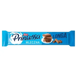 Nestle Wafel Princessa longa mleczna przekładany kremem kakaowym oblany mleczną czekoladą 49 g - Batoniki - miniaturka - grafika 1