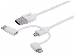 Manhattan Kabel USB 3-in-1 Charging Cable 1 m 353434 - Kable komputerowe i do monitorów - miniaturka - grafika 1