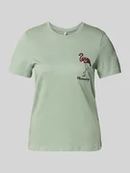 Koszulki i topy damskie - T-shirt o kroju regular fit z cekinowym obszyciem model ‘KITA’ - miniaturka - grafika 1