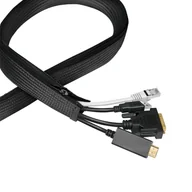 Maskownice do kabli - LogiLink elastyczny 5.0m x 30 mm czarny - miniaturka - grafika 1